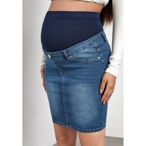 Colline Denim Maternity Skirt